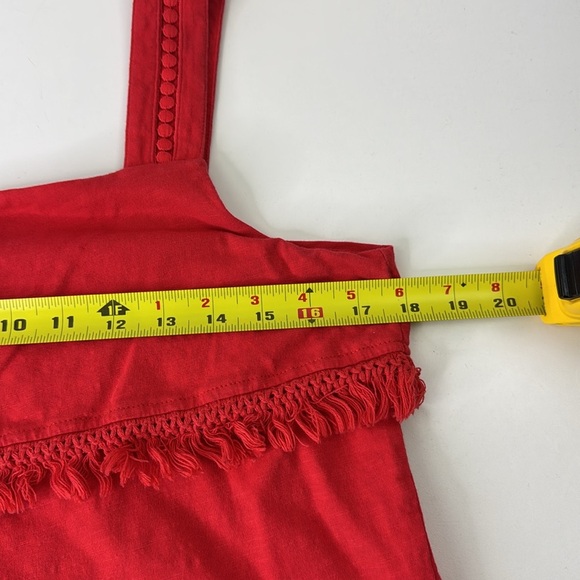 J. Crew Factory Red Fringe Sleeveless Tank Top - Picture 6 of 10